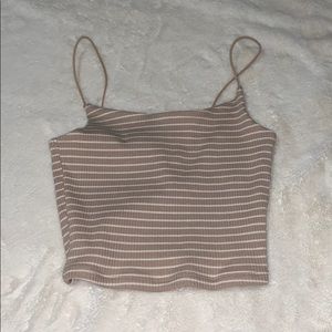 Stripped Ribbed Bungee Cami From Garage